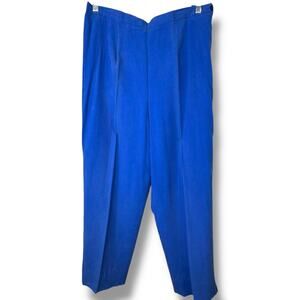 Vintage Judith Hart Petites Royal Blue High Waist Tailored 100% Silk Dress Pants